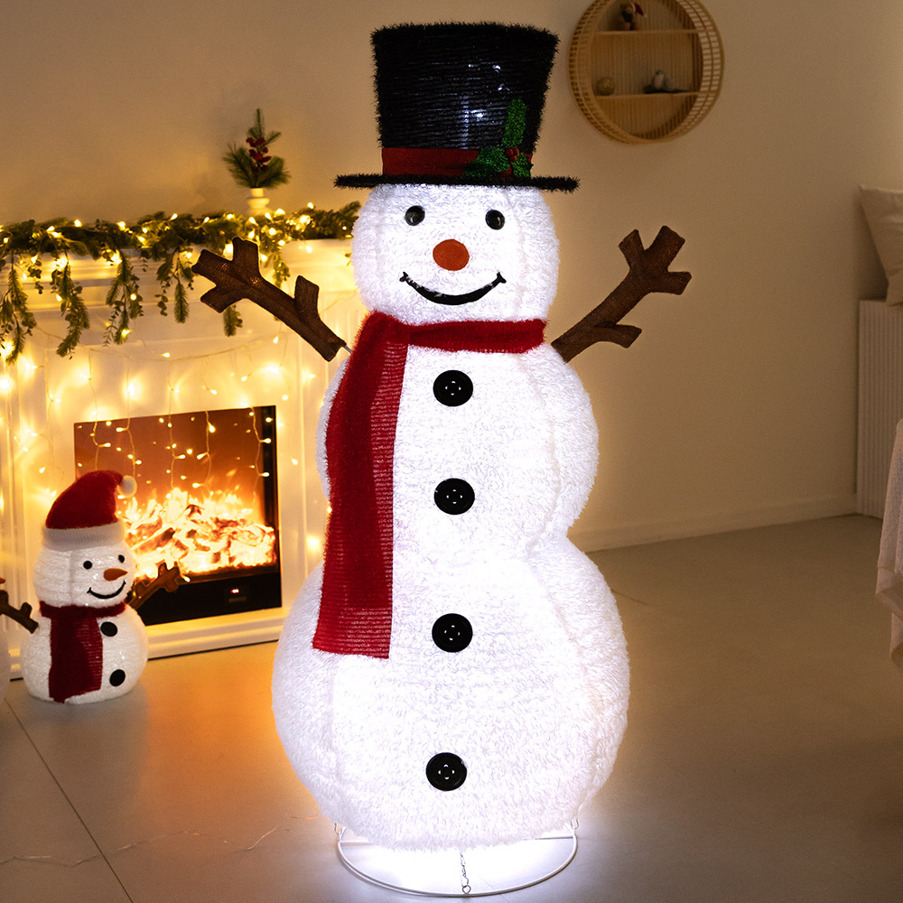 대형눈사람 크리스마스트리 대형장식 소품 꾸미기 LED 폴딩눈사람 접이식 120cm 백색 - 상세 이미지 3