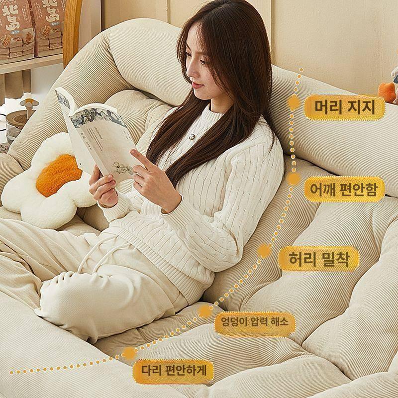 접이식 소파베드 거실 안락 의자 발코니 휴식 쇼파 150x130 특대형 베 코듀로이 기타 - 상세 이미지 5