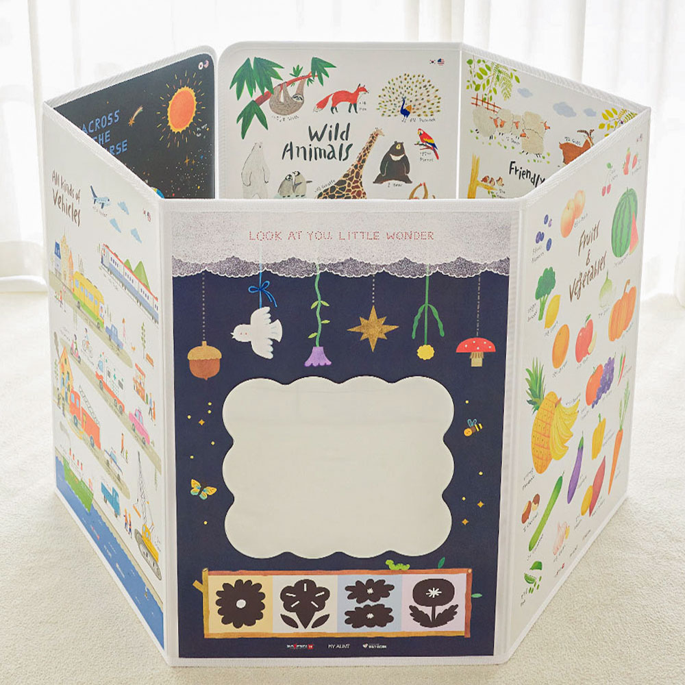 그랑아코 미러 아기 병풍 세이펜호환 거울 초점 터미타임 신생아 유아 포스터 네이비나잇