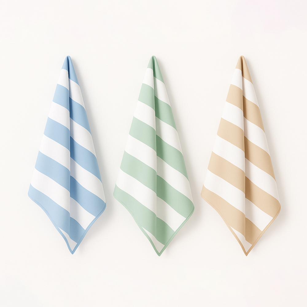 스트라이프 건식 스포츠 타올 1+1 극세사 수영 수건 운동 골프 대형 타월 수영장 땀흡수