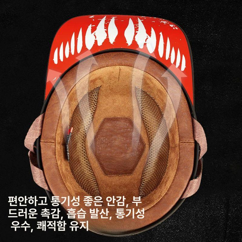 스냅백헬멧 오토바이 바이크 스쿠터 라이딩 반모 소두핏 전동킥보드 경량 사계절 그레이 인디언 M - 상세 이미지 5