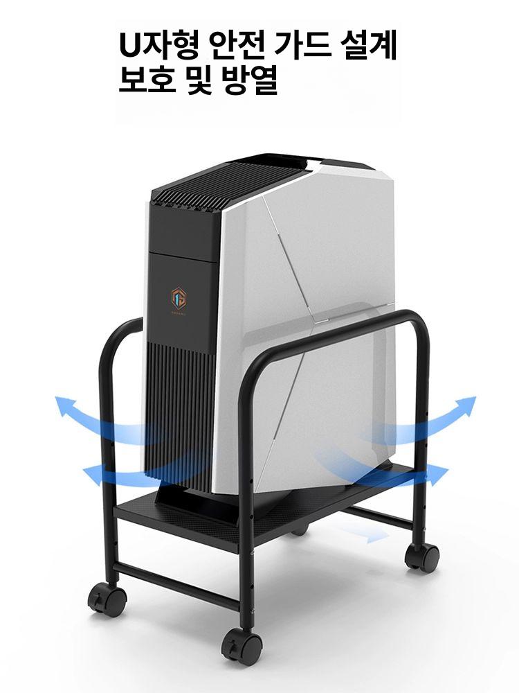 조립식 본체 받침대 다리 트레이 휠 이동식 선반 높은 블랙 일반형 U형 본체 받침대 - 상세 이미지 5