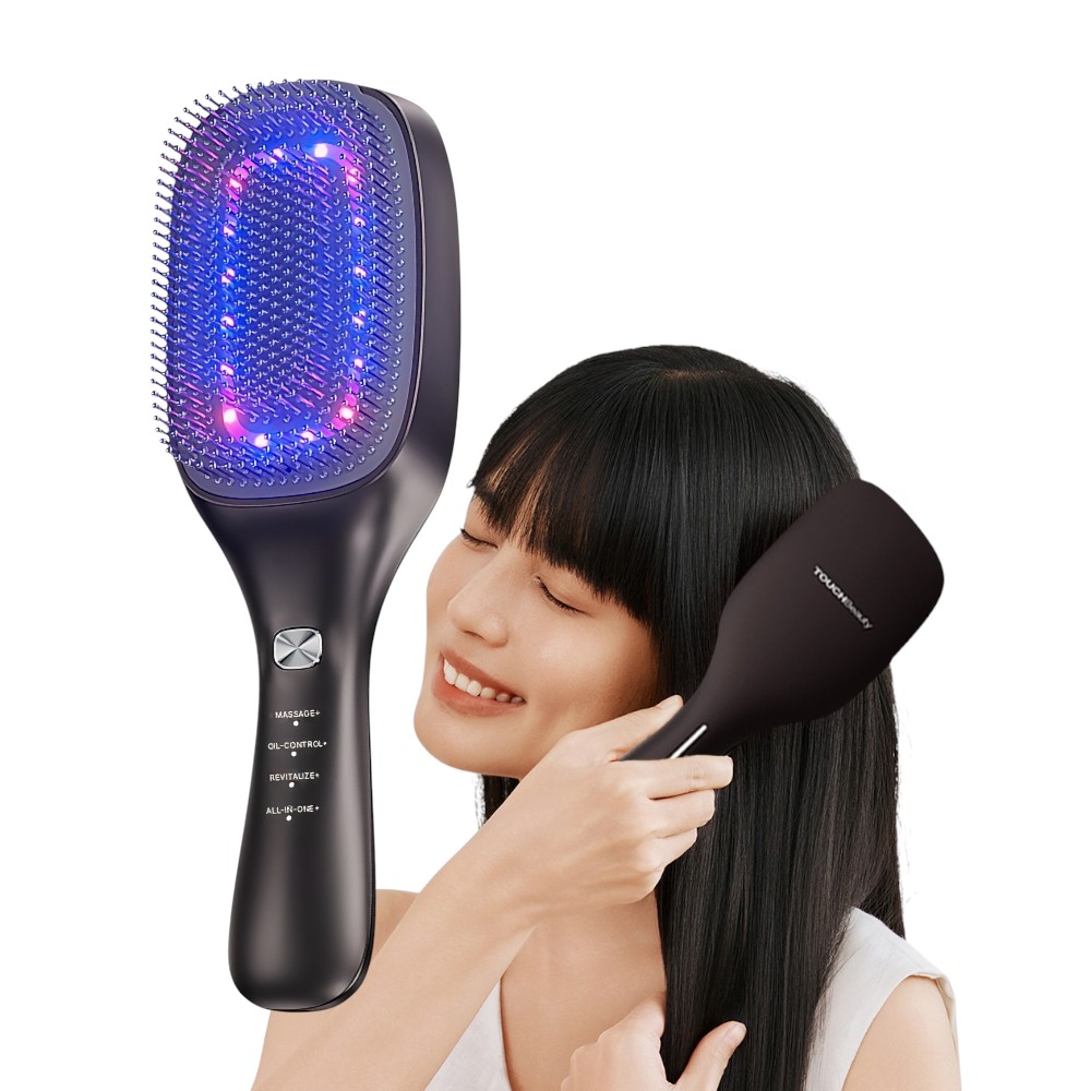 펄케어 터치뷰티 두피 마사지기 탈모 케어 관리기 음이온 모발 관리 디바이스 브라운 1EA