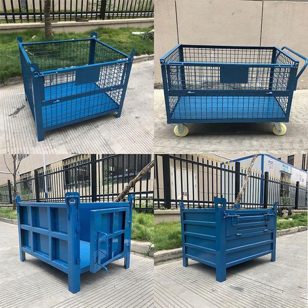 자재 적재함 인양함 폐기물 철박스 창고 적재식 고철 양중함 보관함 현장 접이식 작업장 1000x800x780 반문 - 상세 이미지 2
