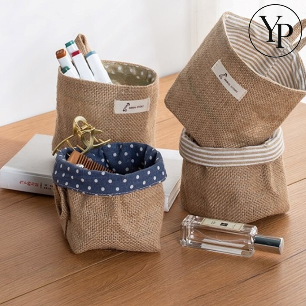 린넨 수납 바구니 카트 손잡이 패브릭 트롤리 카트 걸이 정리함