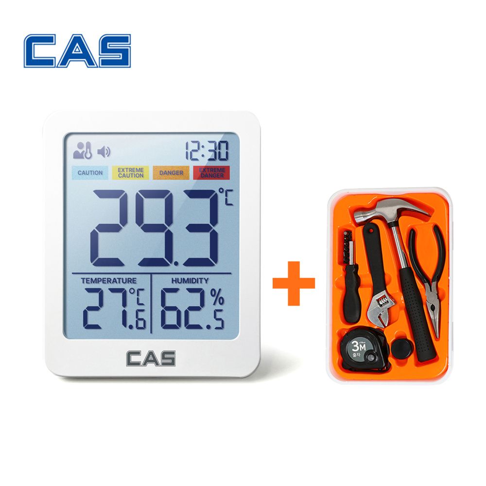 CAS 디지털 온습도계 T702 온도계 습도계 체감온도계 + 가정용 필수공구12종세트