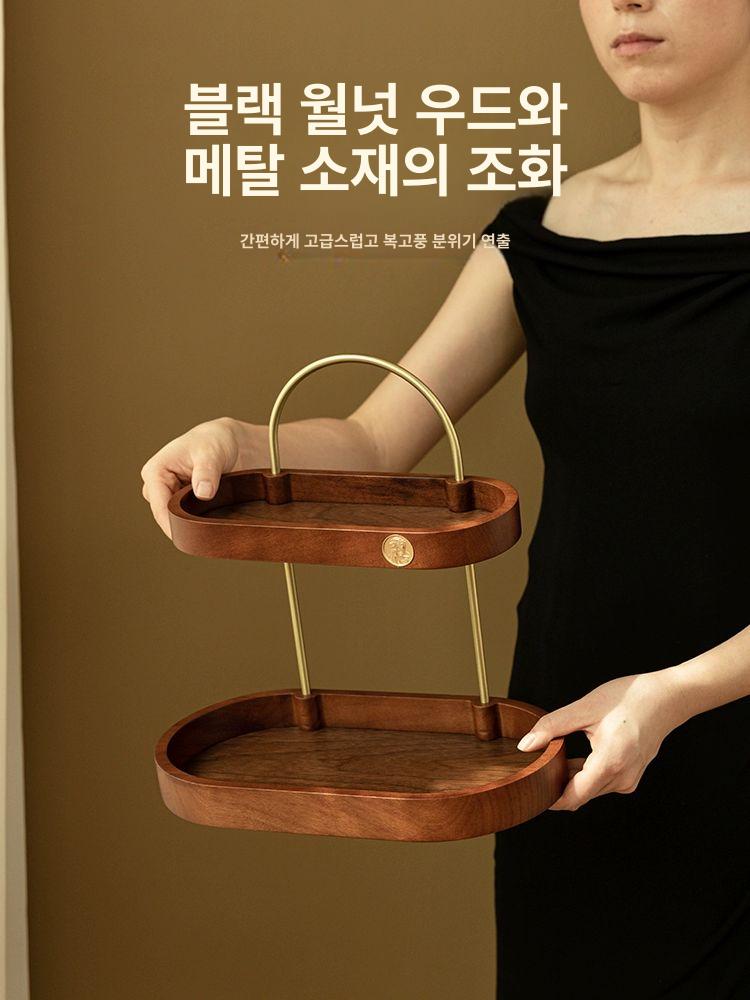 솔비에 화장품정리선반 원목 선반 정리대 화장대 진열대 수납 2단 수납 B - 상세 이미지 2