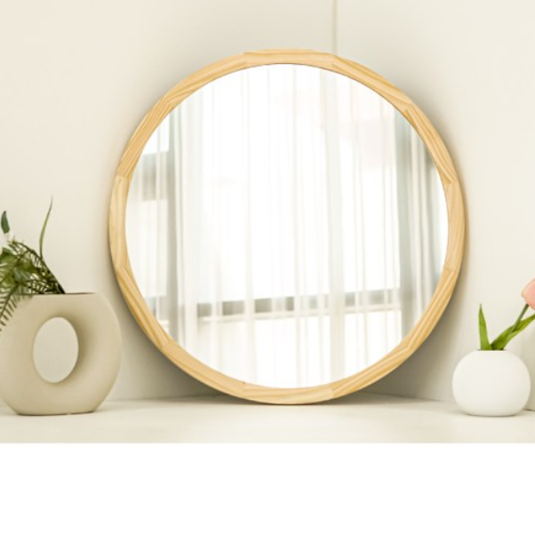 소형거울 원목원형거울 카페화장실 둥근거울 310