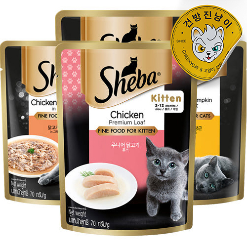 sheba 쉬바파우치 주니어 닭고기무스 70g 고양이간식 - 상품 이미지