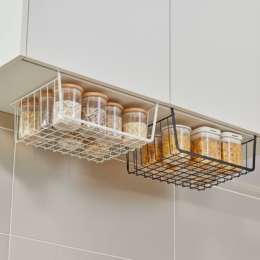 필굿리빙 싱크대 선반 틈새 수납장 씽크대 주방 정리 하부장 양념통 수납 언더선반 정리 걸이