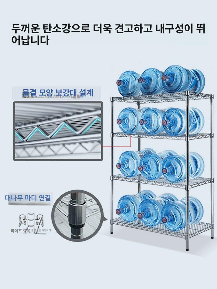 이동식 철제 선반 간식 세탁기 세제 세탁실수납장 세탁실 메탈랙 정리함 틈새 진열대 길이 150 폭 35 높이 2m 6단 바퀴없음 - 상세 이미지 5