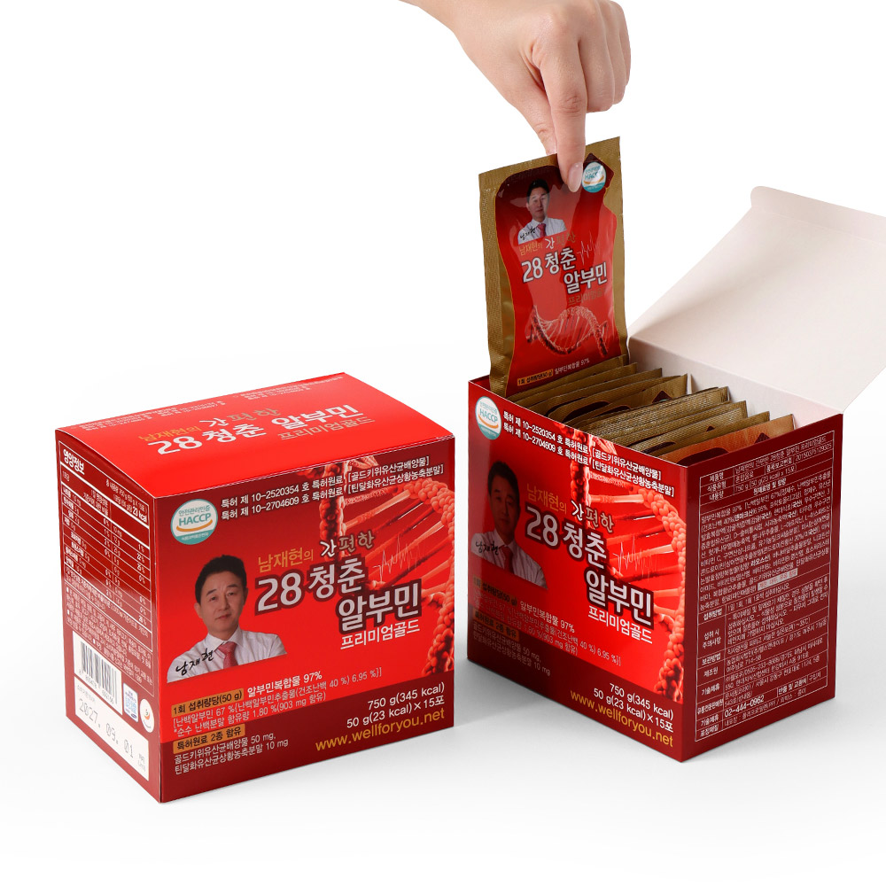 남재현 간편한 28청춘 알부민 프리미엄 골드 1개월분 30포 마시는 단백질 액상 난백 - 상세 이미지 4