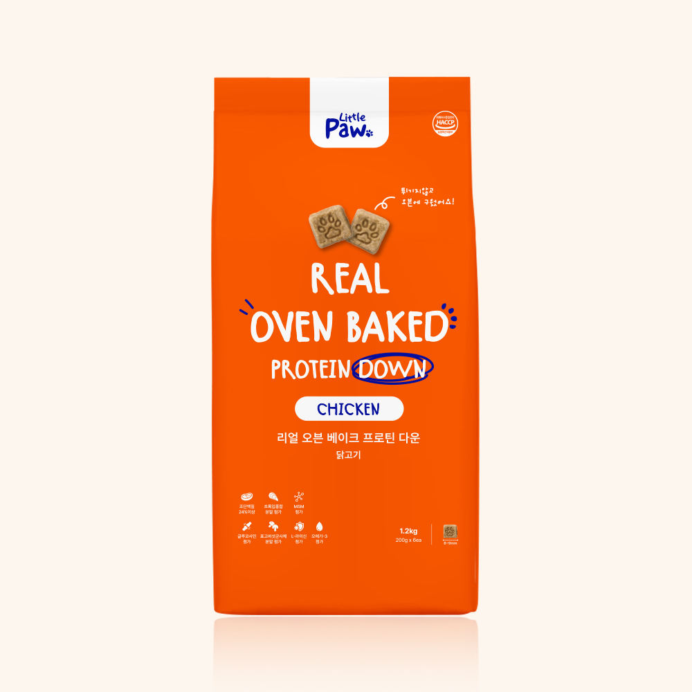 리틀포우 리얼 오븐베이크 프로틴다운 에어드라이 강아지사료 치킨 1.2kg