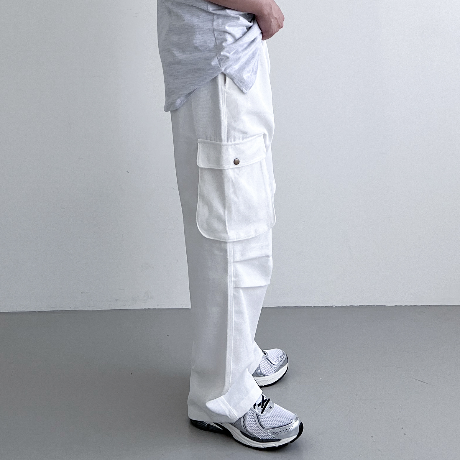 백바지 통넓은바지 파라슈트팬츠 남자와이드팬츠 - 상세 이미지 3