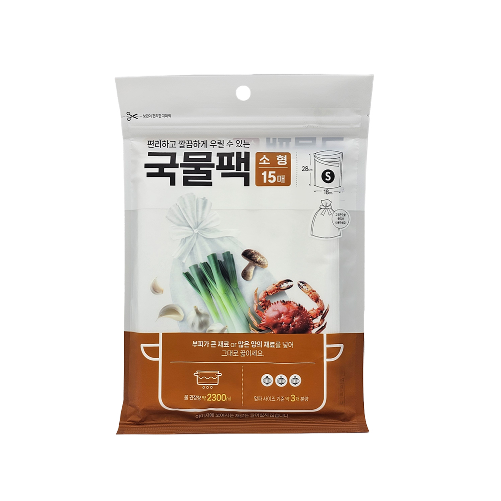 Jeepsaram 국내생산 일회용 대용량 국물팩 소형 15매 - 상세 이미지 2
