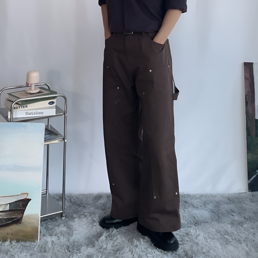 아메카지 카펜더팬츠 더블니팬츠 남자 면바지 사계절 워크웨어 이미지 8