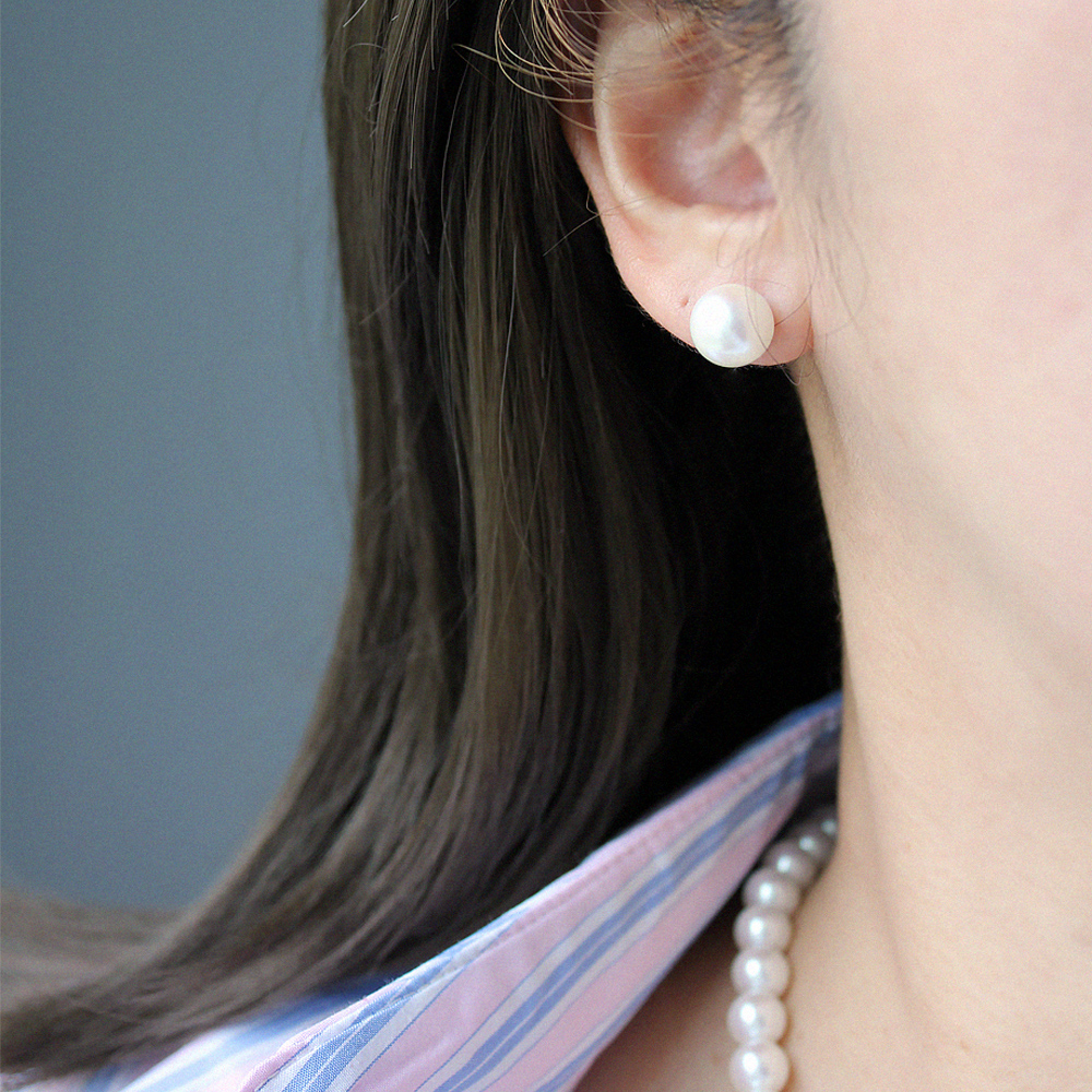 핵진주 귀걸이 6mm 12mm 국산 엑스트라 파인 펄 이어링 - 상세 이미지 2