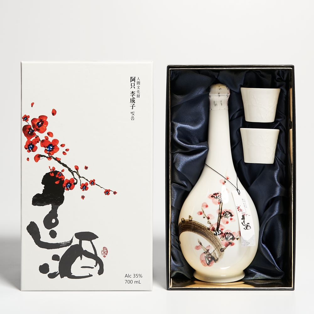 한주매화세트 35도 700ml 증류식 소주 선물 전통 한주양조(케이스, 보자기포장) - 상세 이미지 3