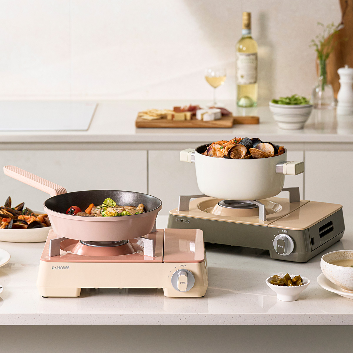 닥터하우스 트윙클 스토브 휴대용 캠핑 가스 버너 (압축도마 증정)