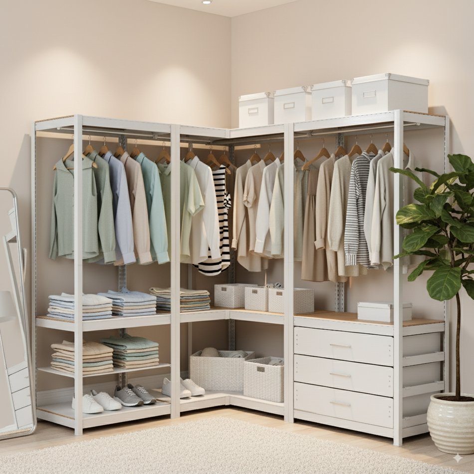 드레스룸 시스템옷장 서랍장 서랍 시스템장 행거 옷장 홈던트하우스 코너 2800 C세트