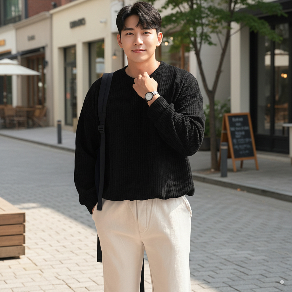 남자오버핏맨투맨 무지맨투맨 쭉티 파스텔그린 - 상세 이미지 4