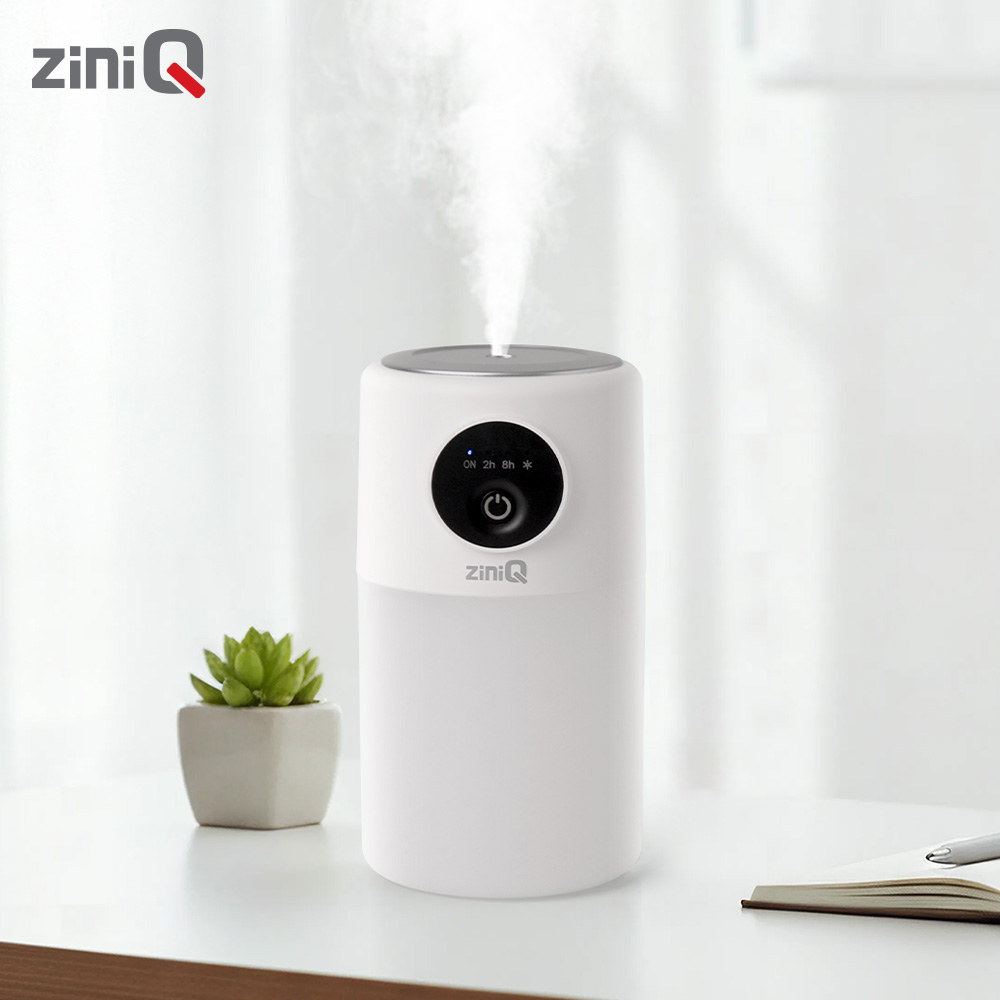 지니큐 LED 사무실 탁상용 초음파 미니가습기 저소음 무드등 ZQ-HX10