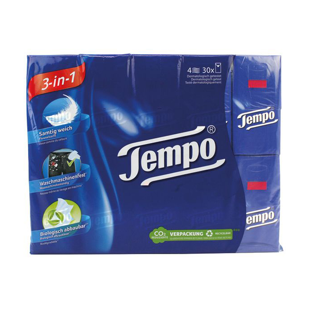 템포티슈 휴대용 포켓 4겹 10매, 30개입(300매) 행키독일산 제품 이미지