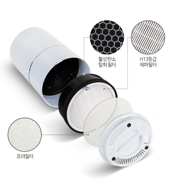 병실 미니공기청정기 가정용 침실용 헤파필터 TLC 공기청정기