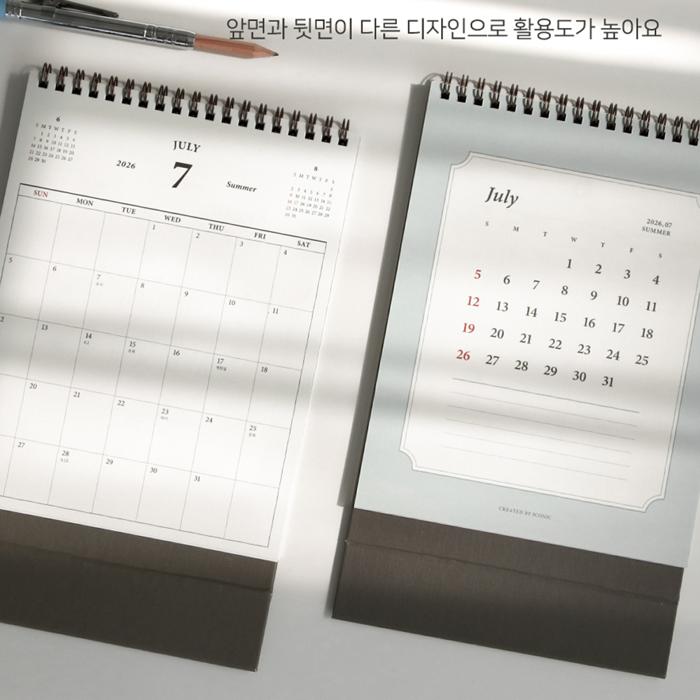 2026 탁상달력 클래식 책상 달력 26년 직장인 학생 교직원 스케줄 메모 데스크캘린더 - 상세 이미지 5
