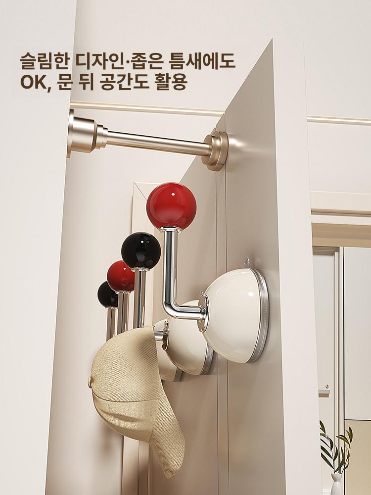 코트 랙 벽 상품 룸 북유럽 외투 옷걸이 우드 레트로 걸이대 레트로 레드 1개 - 상세 이미지 4