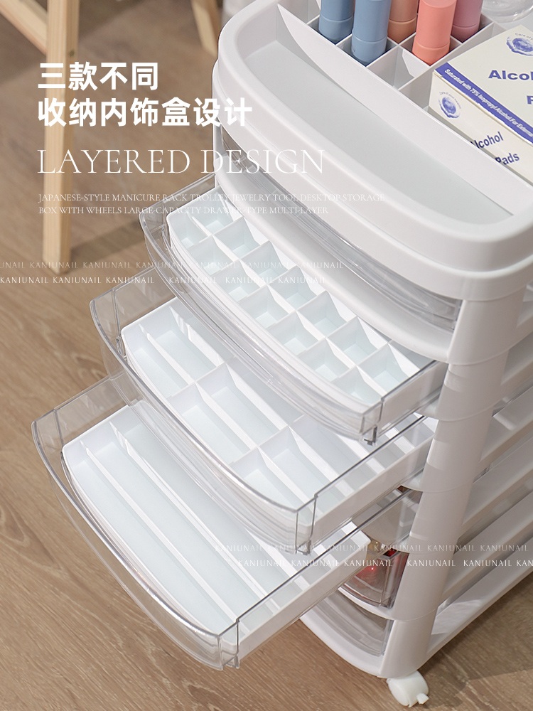 이동식 화장대트롤리 메이크업 분리형 수납 협탁 미용가방 서랍 아크릴 - 상세 이미지 5