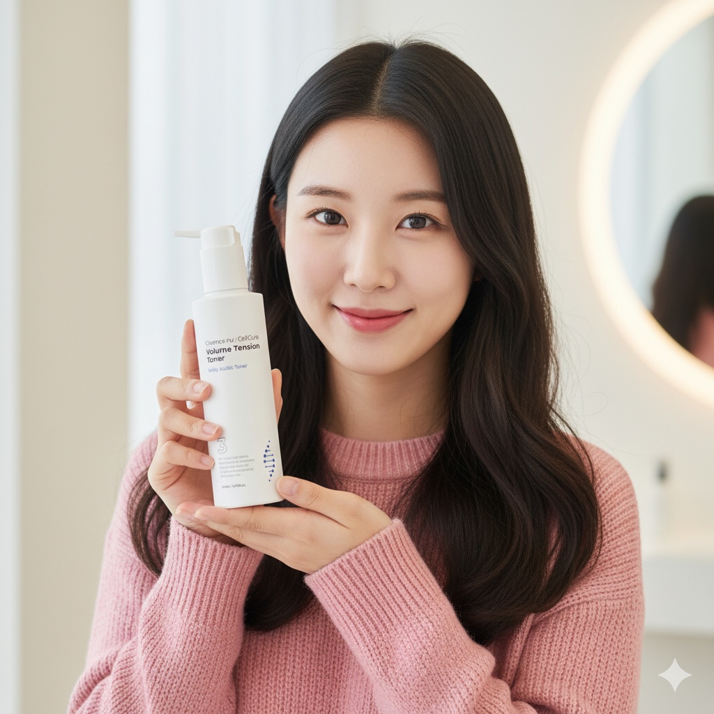 보습 영양 에센스 스킨 뉴셀큐어 볼륨 텐션 토너 200ml 탄력 주름개선 기능성 히알루론산 - 상품 이미지