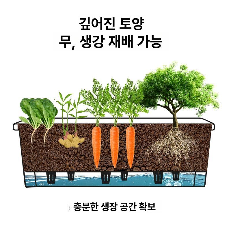 화분 특대형 야채 텃밭상자 재배 직사각 채소재배 플랜트박스 상추 발코니 대형 베란다 화이트 레진 특대 76x31x50 cm - 상세 이미지 2