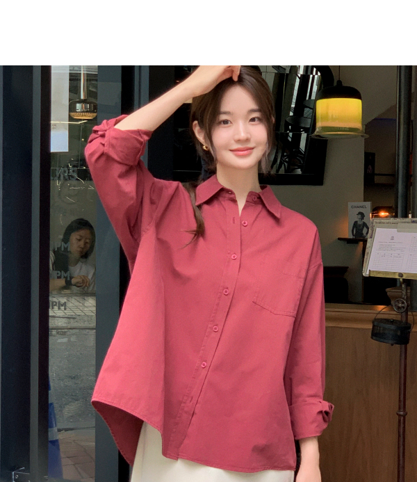 누이븐 루즈핏 베이직 셔츠 bs8461 - 상품 이미지