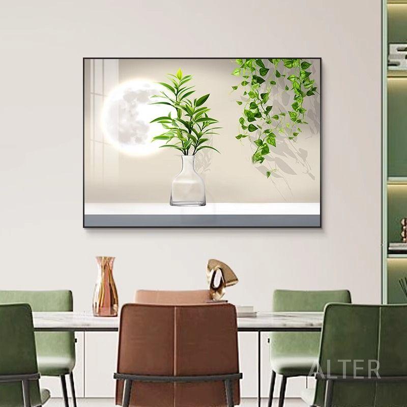 달항아리 그림 초록 대형 벽 액자 거실 보름달 풍수 인테리어 A 60x40cm 골드 프레임 - 상세 이미지 5