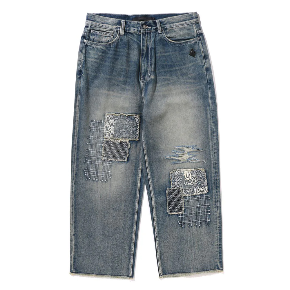 베이프 바지 SASHIKO PATCHWORK JEANS 1L70-150-301 - 상품 이미지