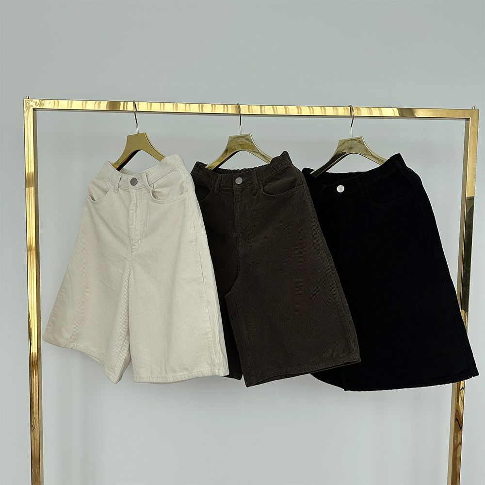 코듀로이반바지 여성골덴반바지 코듀로이팬츠 5부 - 상세 이미지 2