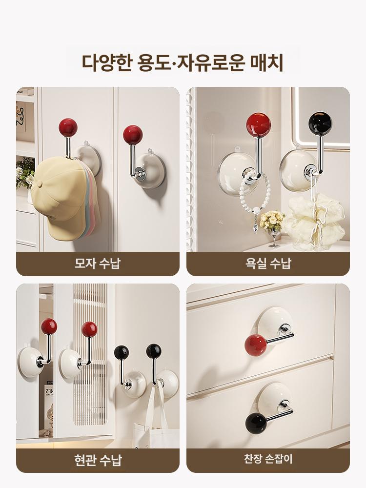 코트 랙 벽 상품 룸 북유럽 외투 옷걸이 우드 레트로 걸이대 레트로 레드 1개 - 상세 이미지 5