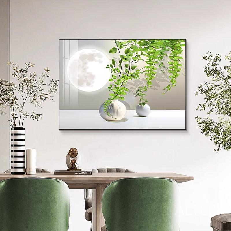 달항아리 그림 초록 대형 벽 액자 거실 보름달 풍수 인테리어 A 60x40cm 골드 프레임 - 상세 이미지 4