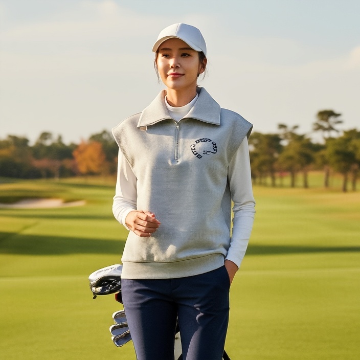 헤지스골프 여자 가을 간절기 부드러운 스판골프웨어 골프 저지 조끼 베스트 - 상세 이미지 2