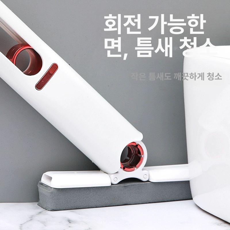 스틱행주 다용도 만능스틱 머리 직물 욕실 설거지 수건 청소스틱 벽부착 주방행주 소형 대걸레+스펀지 헤드 1개 - 상세 이미지 3