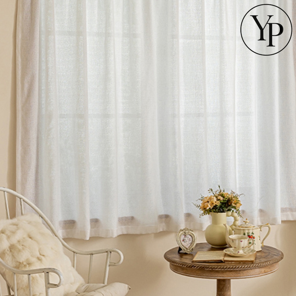 나비 주름 레이스 커튼 붙이는 셀프 시공 자연광 커텐 햇빛 차단 쉬폰 블라인드