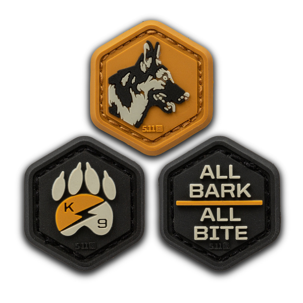 5.11 택티컬 K9 육각 패치 (OD 골드) - K9 Hex Patches (OD Gold) - 상품 이미지