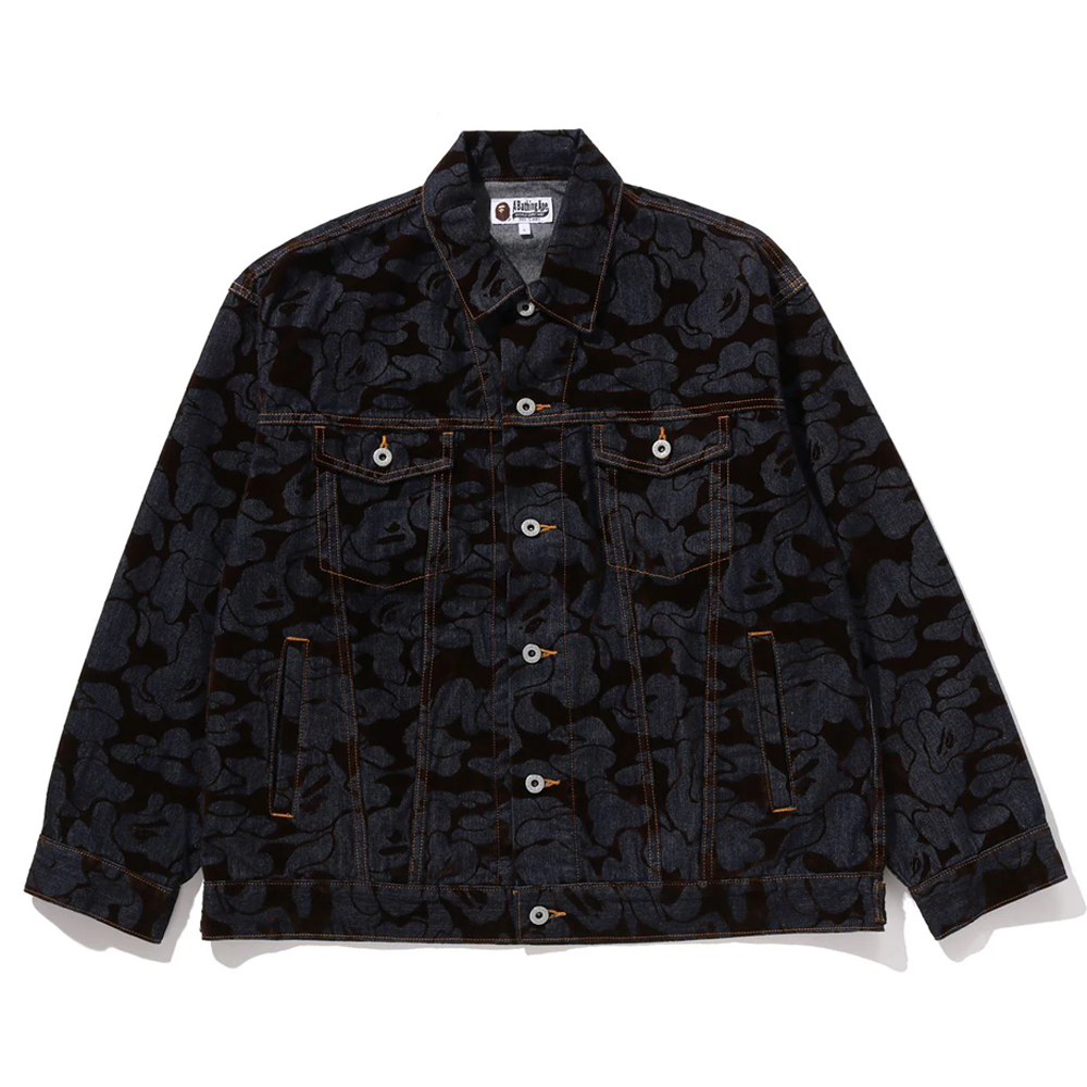 베이프 자켓 CAMO FLOCKED DENIM JACKET 1L80-140-001 - 상품 이미지