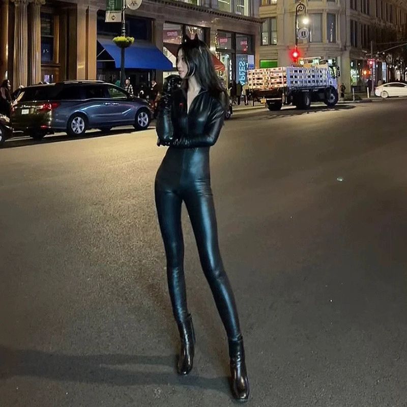 할로윈 캣우먼 코스튬 코스프레 점프슈트 전신 성인 섹시 155-160cm - 상세 이미지 2