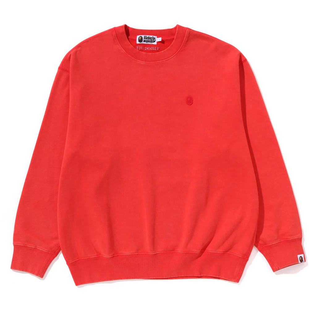 베이프 맨투맨 GARMENT DYE ONE POINT RELAXED FIT CREWNECK SWEATSHIRT 1L80-113-307 - 상세 이미지 4
