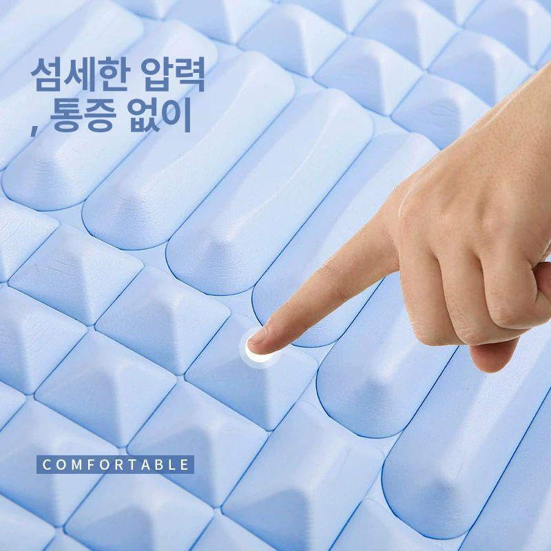 요가블럭 필라테스 폼블럭 허리 완화기 이완 요가블록 요가브릭 요가용품 마사지 스트레칭 패치워크 블루 - 상세 이미지 4