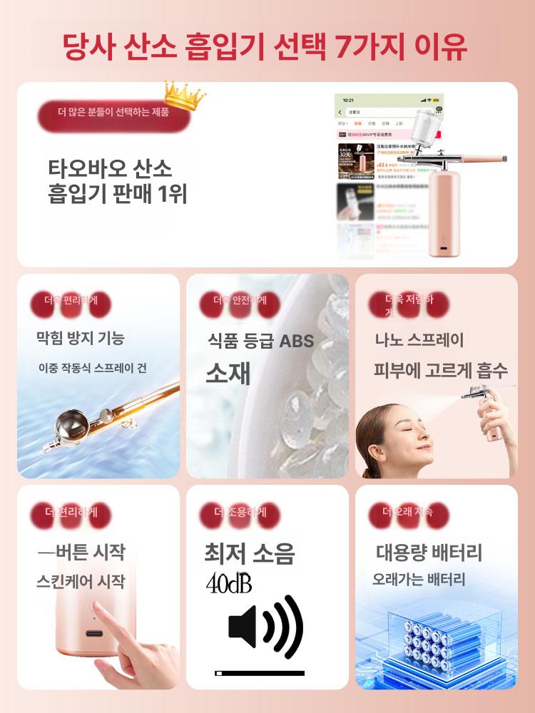 앰플 분사기 관리실 수분공급 보습 스프레이 플래그십 에스테틱 주입기 가정용 피부샵 미스트기 메탈릭 블랙 1단 3병 - 상세 이미지 2