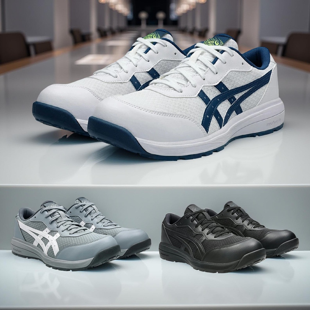 아식스 윈잡 안전 작업화 워크화 CP221 남여공용 1273A118 화이트/블루 260