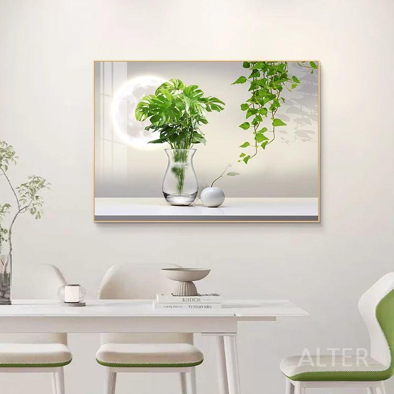 달항아리 그림 초록 대형 벽 액자 거실 보름달 풍수 인테리어 A 60x40cm 골드 프레임 - 상세 이미지 3